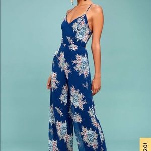 Lulus maxi jump suit blue